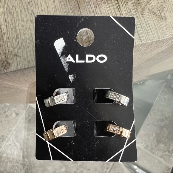 ALDO Earring 2-Pairs Gold & Silver Grus-962 NEW - Picture 3 of 3